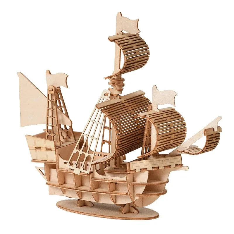 Sailboat Wooden Puzzle Model Kit