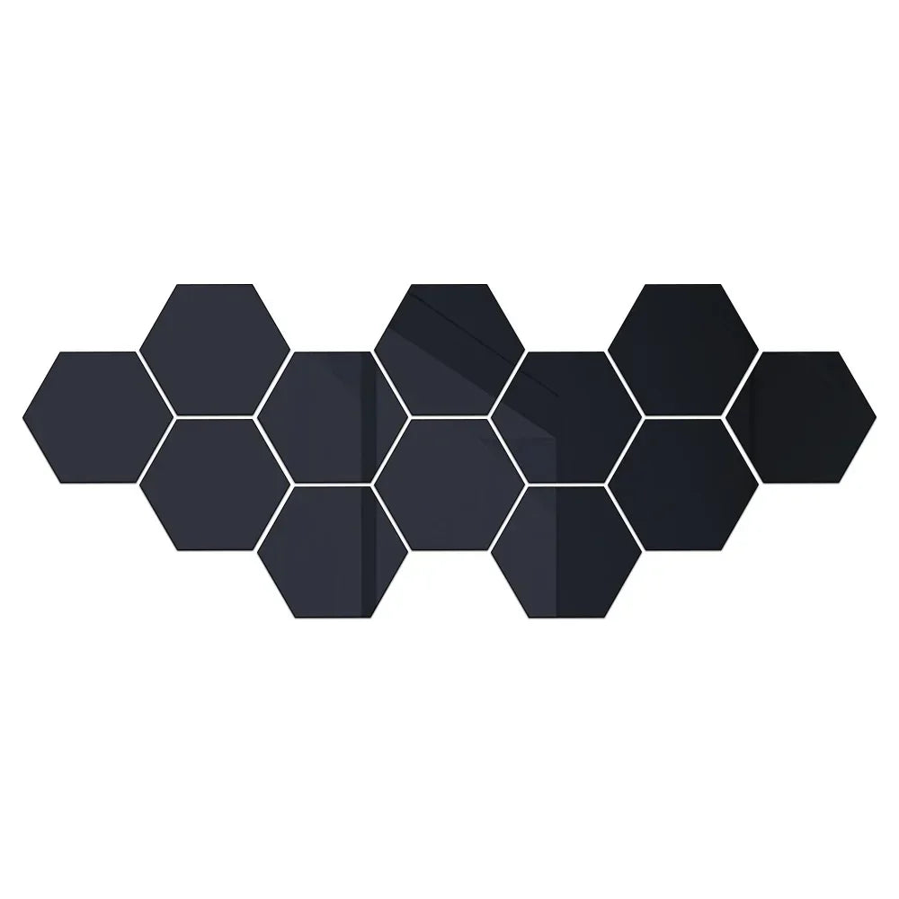 3D Hexagonal Mirror Wall Sticker