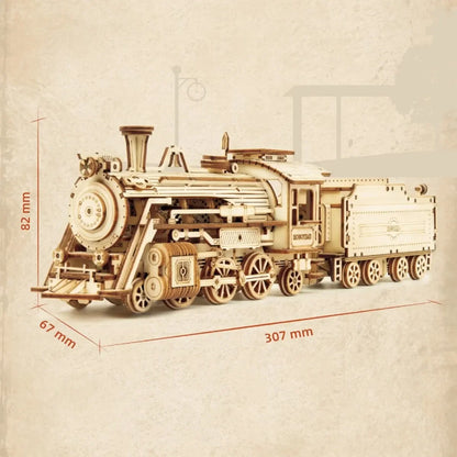 Locomotive Wooden Puzzle Scale Model Kit