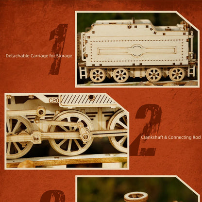 Locomotive Wooden Puzzle Scale Model Kit