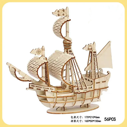 Sailboat Wooden Puzzle Model Kit